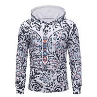 Men Hoodies Pullover Sale,deatu Clearance Mens Autumn Long Sleeve National Style Print Sweatshirt Top Tee Outwear(White,L)