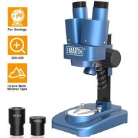 Elecfly Binocular Microscope, 20X-40X Microscope with 20pcs Science Kits Includes 12pcs Sample Beginners Microscope for Kids Students