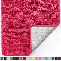 Gorilla Grip Original Luxury Chenille Bathroom Rug Mat, 70x24, Extra Soft and Absorbent Kids Shaggy Rugs, Machine Wash and Dry, Perfect Plush Carpet Mats for Tub, Shower, and Bath Room, Hot Pink