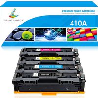 True Image Compatible Toner Cartridge Replacement for HP 410A CF410A CF411A CF412A CF413A Laserjet Pro M477fnw M477fdw M477fdn M452dw M452dn M452nw M477 M452 (Black Cyan Yellow Magenta, 4-Pack)