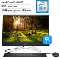 HP 23.8" FHD Touchscreen All-in-One Desktop, Intel 6-Core i5-8400 up to 4.0GHz, 24GB Memory: 16GB Intel Optane + 8GB DDR4, 1TB HDD, Optical Drive, Wi-Fi, BT, Webcam, Media Card Reader, Windows 10