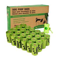 Eco-clean Dog Poop Bags, 24 Rolls/360 Bags with Dispenser, Dog Waste Bags, Unscented, Leak-Proof, Easy Tear-Off