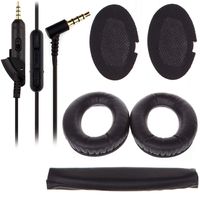 3in1 Kit for Bose QuietComfort 15 Headphones, Soft Replacement Memory Foam Ear Pad Cushion + Headband + 3.5mm Audio Cable Cord for Bose QC15 Headphones
