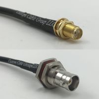 3 feet RG58 SMA FEMALE to BNC FEMALE BIG BULKHEAD Pigtail Jumper RF coaxial cable 50ohm High Quality Quick USA Shipping