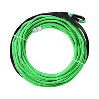 Astra Depot Green 50ft 1/4 inch 7000lbs Synthetic Winch Rope w/Rock Heat Guard Car SUV ATV UTV KFI Ramsey Truck