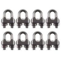 DYWISHKEY Pack of 8, 5/16 Inch M8 Stainless Steel Wire Rope Cable Clip Clamp