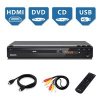 Home DVD Player for TV, HDMI Output Full HD 1080p Upscaling, USB Port, Supports Multi Region Code Free DVDs, Free 5-Feet HDMI Cable, Progressive-scan Technology, Premium Metal Case, Remote Control