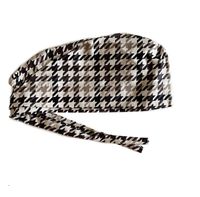 Grace N May Women's Front Fold Tie Back Scrub Cap Surgical Cap Navy Flowers (Woman Hound Tooth)