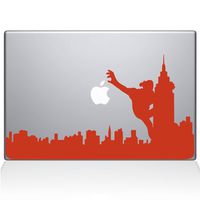 The Decal Guru 2071-MAC-12M-P King Kong City Skyline Decal Vinyl Sticker, 12" MacBook, Orange