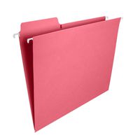Smead FasTab Hanging File Folder, 1/3-Cut Built-in Tab, Letter Size, Dark Pink, 9 per Pack (64014)