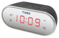 Timex T124B Dual Alarm Clock with 0.7" Red Display Radio Black