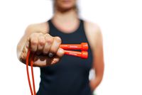 SPORTBIT Jump Rope Red - Jump Trainer - Adjustable - for Speed Skipping - with Bag & Excercise e-Book