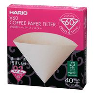 Hario VCF-02-40M V60 Paper Coffee Filters, Size 02, Natural, Untabbed
