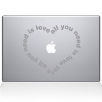 The Decal Guru All You Need is Love Heart MacBook Decal Vinyl Sticker - 11" MacBook Air - Silver (0081-MAC-11A-S)