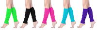 V28 Women Juniors 80s Eighty's Ribbed Leg Warmers for Party Sports (5 Pack A)