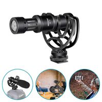Neewer Universal Video Microphone with Shock Mount, Windscreen Foam Cap, Furry Windshield Compatible with iPhone/Android Smartphones, Canon, Nikon DSLR Cameras and Camcorders, Laptop, Tablet and More