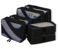 Bagail 6 Set Packing Cubes,3 Various Sizes Travel Luggage Packing Organizers(Black)