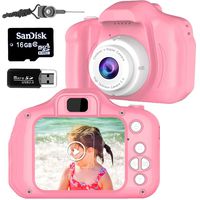 Micoo Kid Camera for Girls or Boys Age 3-10, Anti-Drop Toddler Digital Camera with Soft Silicone Shell and 8 Mega Pixel Dual Lens 2.0 inch HD Screen with Mic and16GB Memory Card