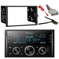 Pioneer Vehicle Digital Media Double DIN Receiver with Bluetooth with Metra Electronics Double DIN Installation Dash Kit, Metra Antenna Adapter GM Car Vehicle and Metra Radio Wiring Harness