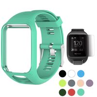TUSITA Wristband for Tomtom Runner 2 3/Spark/Spark 3/Golfer 2/Adventurer, Replacement Silicone Band Strap Accessory (Cyan)