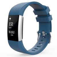 MoKo Fitbit Charge 2 Band, Soft Silicone Adjustable Replacement Sport Strap Band for 2016 Fitbit Charge 2 Heart Rate + Fitness Wristband, Wrist Length 5.70"-8.26" (145mm-210mm), Indigo