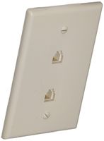 Morris 87021 Midsize Dual RJ11 4 Conductor Phone Jack Wall Plate, White