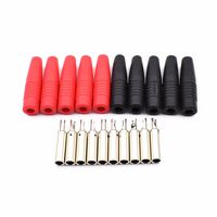 5 Pair Black/Red Insulated 4mm Banana Plug Female Jack Socket Adapter Solder Type for Non-Insulated Male Banana Plug Cable Connector