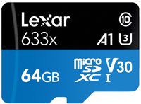 Lexar High-Performance microSDXC 633x 64GB UHS-I Card w/SD Adapter - LSDMI64GBBNL633A