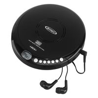 Jensen Portable CD-120BK Portable Personal CD Player Compact 120 SEC Anti-Skip CD Player - Lightweight & Shockproof Music Disc Player & FM Radio Pro-Earbuds for Kids & Adults