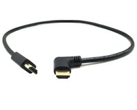 Poyiccot HDMI 2.0 Male to Male Cable 90 Degree, 2 Feet / 60cm Gold Plated High Speed HDMI Male to Male Right Angle Cable 60Hz, 4K 2K (M/M Right)