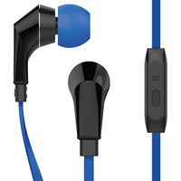 Naztech [NoiseHush Technology] NX80 Stereo 3.5mm High Fidelity Sound Earphones. Tangle-free Cable, In-line Noise-isolating Microphone & Control Button to Switch between Music & Calls (Blue/Black).