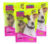 Fido 3 Pack of Natural Belly Bone Dental Care Dog Treats, Small Size Treats, Yogurt Flavor with PreBiotics and ProBiotics