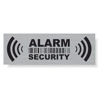 20 x Security Alarm Warning Sign Stickers - for Internal and External use - Protection for Home, car. - Weatherproof - Size: 2,9 x 1 in -"Alarm Security"