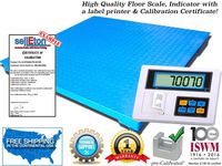 4x4 / 48" x 48" Floor Scale with Label Printer & Calibration cert. 2500 lbs x .5