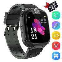 YENISEY Kids Smartwatch Music Player - 1.54 inch HD Touchscreen, HD Camera Two-Way Call SOS Anti-Lost Calculator, Wristband Games Watches for Boy Girl[1GB SD Card Included]
