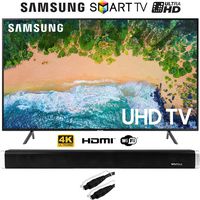 Samsung UN50NU7100 50" (UN50NU7100FXZA) NU7100 Smart 4K UHD TV (2018) with Vivitar 24-Inch Wall Mountable Wireless Bluetooth Soundbar