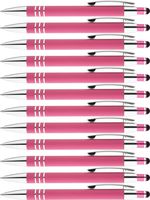 Stylus Pens - 2 in 1 Touch Screen & Writing Metal Pen, Sensitive Stylus Tip - The Hottie - for Your iPad, iPhone, Kindle, Nook, Samsung Galaxy & More - Gift Ideas (Box of 12, Pink)