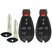 qualitykeylessplus Two Replacement 6 Button Hatch Key Fobs for Remotes with FCC M3N5WY783X Uncut Blade Free KEYTAG
