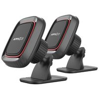 [2 Pack] Magnetic Phone Car Mount, APPS2Car Sturdy Stick-on Universal Cell Phone Holder Car Built-in Amazing Strong Magnets, Hands Free Car Phone Mount with Strongest VHB Adhesive Mounting Base