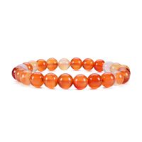 Cherry Tree Collection Gemstone Beaded Stretch Bracelet 8mm Round Beads | Small (Carnelian)