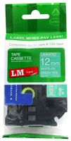 LM Tapes - Compatible with Brother PT-D210 1/2" (12mm 0.47 Laminated) White on Green Compatible TZe P-Touch Tape for ptouch Model PTD210 Label Maker with Great Tape Guide Included