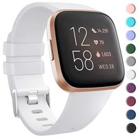 Tobfit Sport Bands Compatible with Versa/Versa Lite/SE, Soft TPU Wristbands Accessories for Women Men, White, Large