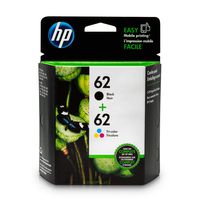 HP 62 | 2 Ink Cartridges | Black, Tri-color | C2P04AN, C2P06AN