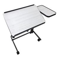 Acrobat Professional Overbed/Laptop Table, Tilting, Height Adjustable with Casters. Split Top for Maximum Vesatility. Folds for Easy Storage. (white birch)