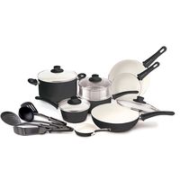 GreenLife Soft Grip 16pc Ceramic Non-Stick Cookware Set, Black - CC001021-001