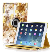 TNP Apple iPad Air Case (iPad 5th Gen, 2013 Model) Tablet - 360 Degree Rotating Stand Folio PU Leather Smart Classic Cover Case with Built-in Magnet for Auto Sleep & Wake & Stylus Holder Yellow