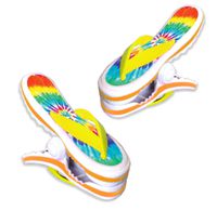 O2COOL Boca Beach Towel Clip, Tie Dye Flip Flop