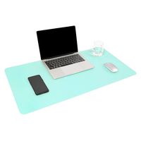 YSAGi Multifunctional Office Desk Pad, Ultra Thin Waterproof PU Leather Mouse Pad, Dual Use Desk Writing Mat for Office/Home (31.5" x 15.7", Green-Blue)