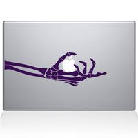 The Decal Guru 1056-MAC-11A-P Skeleton Hand Grabs MacBook Decal Vinyl Sticker - 13" MacBook Pro (2016 & Newer) - Lavender