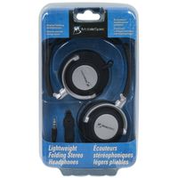 Mobile Spec MS60BL Black Folding Lightweight Stereo Headphones